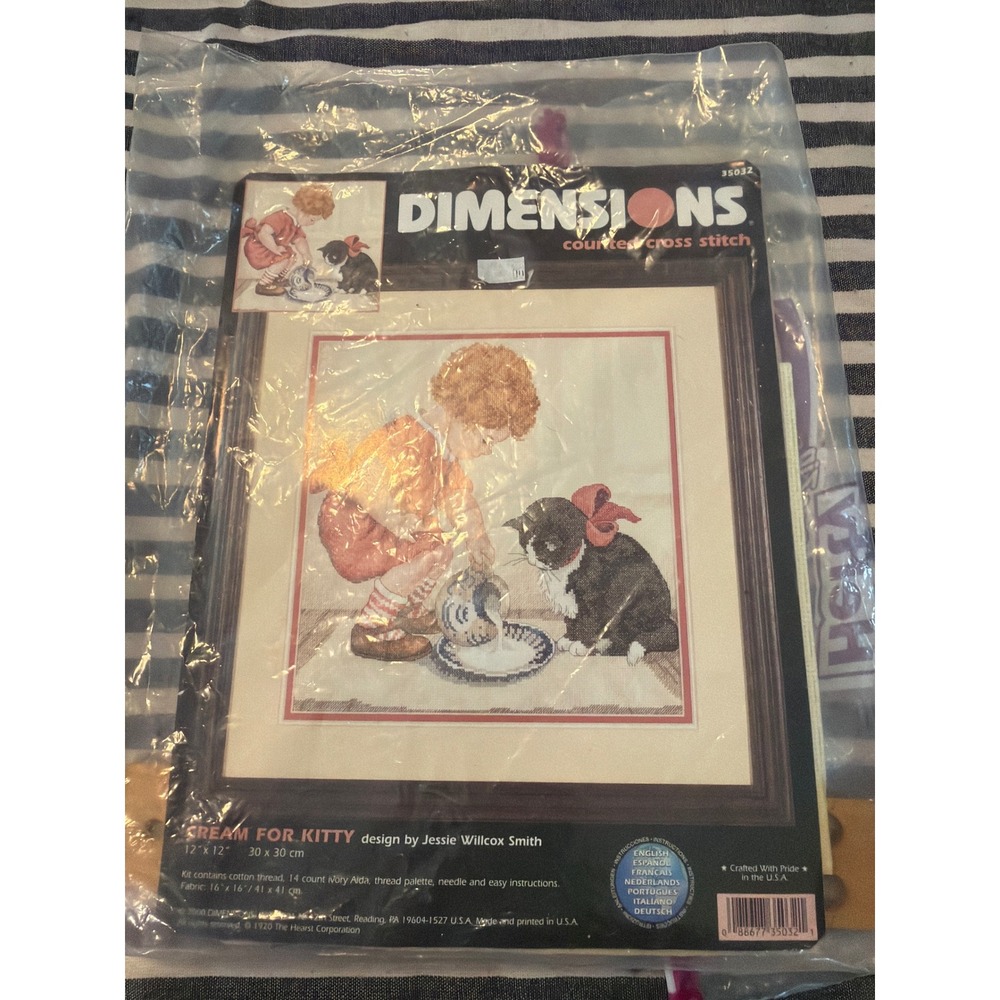 Dimensions Cream For Kitty Counted Cross Stitch Kit 35032 Jessie Willcox Smith